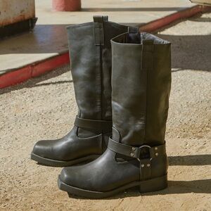 Lulu's Charcoal Moto Boots